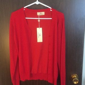NWT Grace Karin Red Cardigan